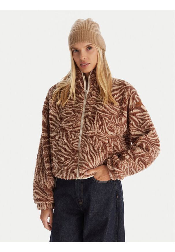 Roxy Polar Blury Cloud 236ERJPF03 Brązowy Regular Fit. Kolor: brązowy. Materiał: syntetyk