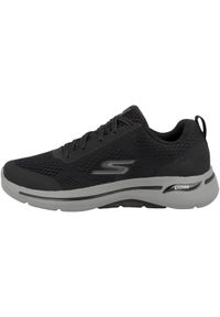 skechers - Buty sportowe Sneakersy męskie, Skechers Go Walk Arch Fit. Zapięcie: sznurówki. Kolor: czarny. Materiał: syntetyk, materiał. Szerokość cholewki: normalna. Sport: turystyka piesza