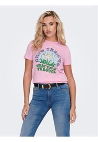 only - ONLY T-Shirt 15286727 Różowy Regular Fit. Kolor: różowy. Materiał: bawełna
