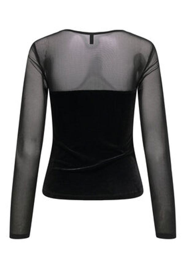 only - ONLY Bluzka Smooth 15360668 Czarny Slim Fit. Kolor: czarny. Materiał: syntetyk