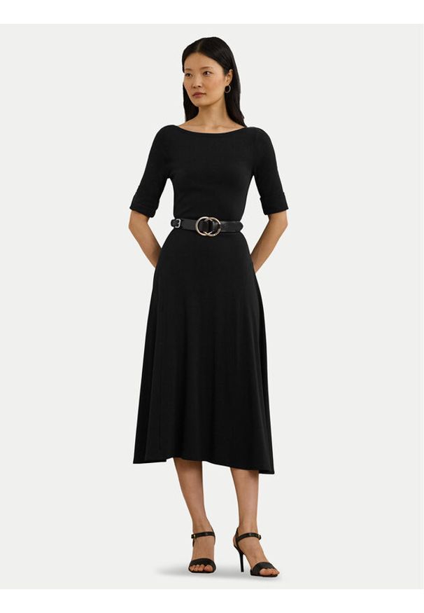 Lauren Ralph Lauren Sukienka codzienna 250863913 Czarny Regular Fit. Okazja: na co dzień. Kolor: czarny. Materiał: bawełna. Typ sukienki: proste. Styl: casual