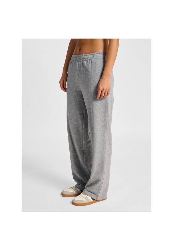 Spodnie dresowe szerokie nogawki damskie Hummel Pulse. Kolor: szary. Materiał: dresówka. Sport: fitness
