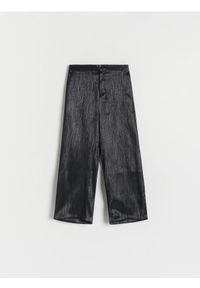 Reserved - Spodnie z wiskozą - czarny. Kolor: czarny. Materiał: wiskoza #1