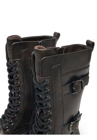 TwinSet - TWINSET Kozaki 242TGT122 Brązowy. Kolor: brązowy. Materiał: skóra