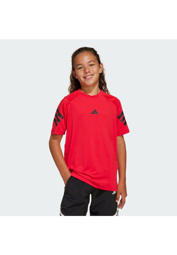 Adidas - Koszulka All Sports Nxt Kids. Kolor: czerwony, wielokolorowy, czarny. Technologia: ClimaCool (Adidas)