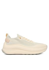 Calvin Klein Sneakersy Chunky Runner Lace Up Sock Knit YW0YW02033 Écru. Kolor: kremowy. Materiał: materiał #1
