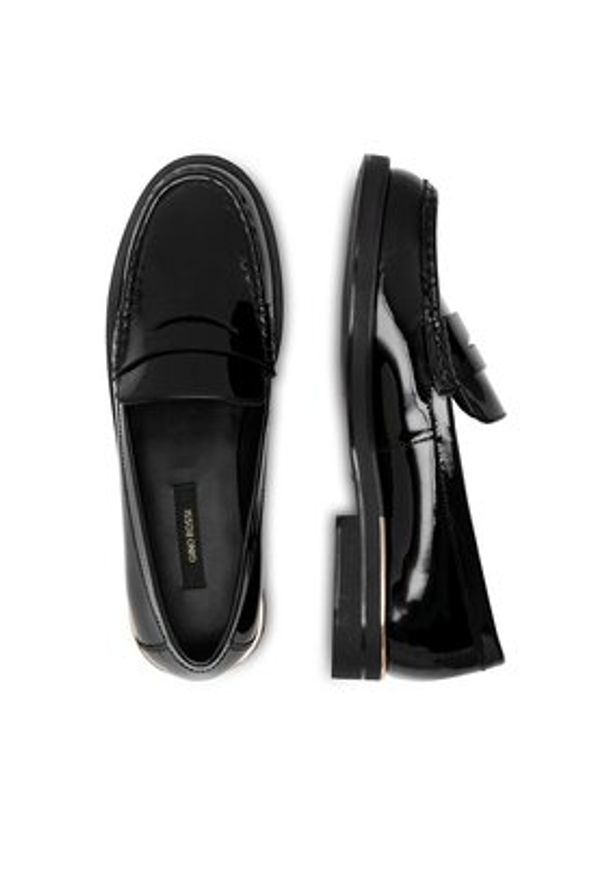 Gino Rossi - GINO ROSSI Mokasyny LUISA-112989 Czarny. Kolor: czarny. Materiał: skóra, lakier