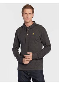 Brave Soul Polo MLT-412WASHINGTN Szary Slim Fit. Typ kołnierza: polo. Kolor: szary. Materiał: bawełna, syntetyk #1