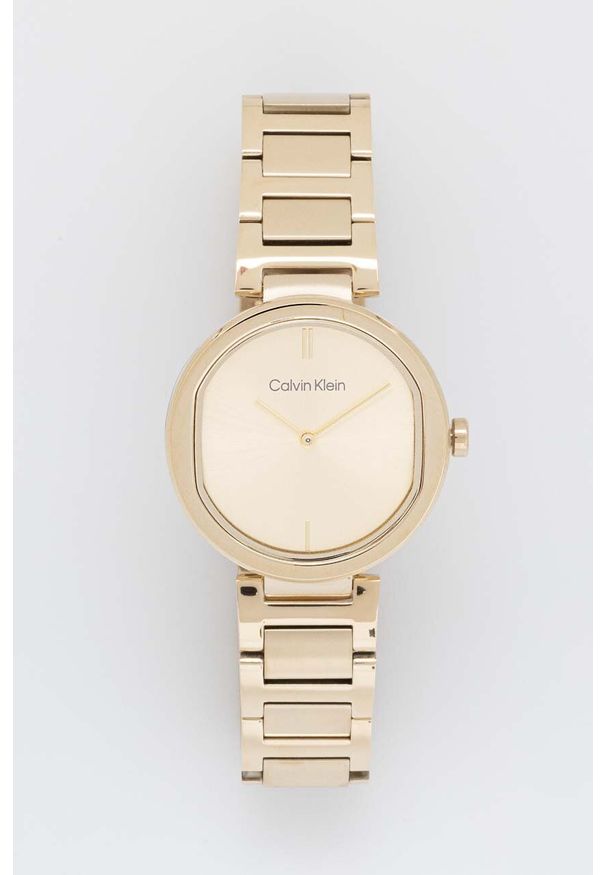 Calvin Klein zegarek damski kolor złoty. Kolor: złoty. Materiał: materiał