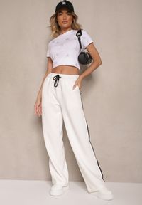 Renee - Biały T-shirt z Bawełny Zdobiony Gwiazdkami z Cyrkonii Tenenisa. Okazja: na co dzień. Kolor: biały. Materiał: bawełna. Wzór: aplikacja. Styl: elegancki, casual #4