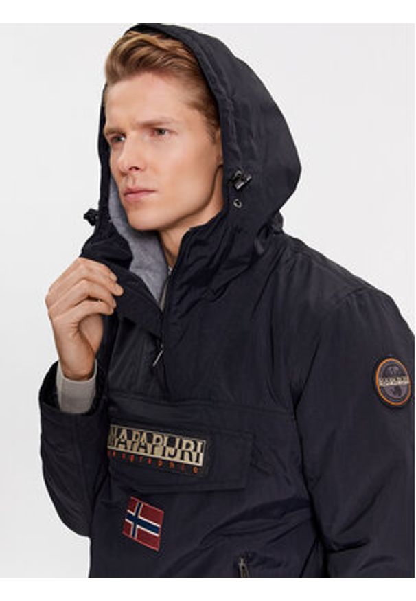 Napapijri Kurtka anorak Rainforest Pocket 2 NP0A4GMD Czarny Regular Fit. Kolor: czarny. Materiał: syntetyk
