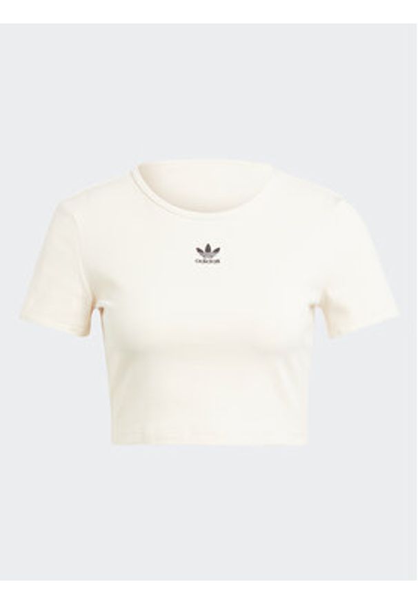 Adidas - adidas T-Shirt Essentials IJ7804 Beżowy Slim Fit. Kolor: beżowy. Materiał: bawełna