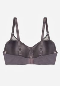 Born2be - Szaro-Różowy Biustonosz z Koronką i Transparentną Wstawką Heliphine. Kolor: szary. Materiał: koronka. Wzór: koronka #5