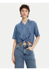 Tommy Jeans Koszula DW0DW20603 Niebieski Relaxed Fit. Kolor: niebieski. Materiał: lyocell