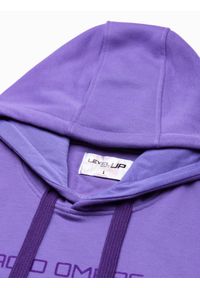 Ombre Clothing - Bluza męska w mocnych kolorach - fioletowa V6 B1351 - XXL. Typ kołnierza: kaptur. Kolor: fioletowy. Materiał: bawełna, poliester. Wzór: nadruk #5