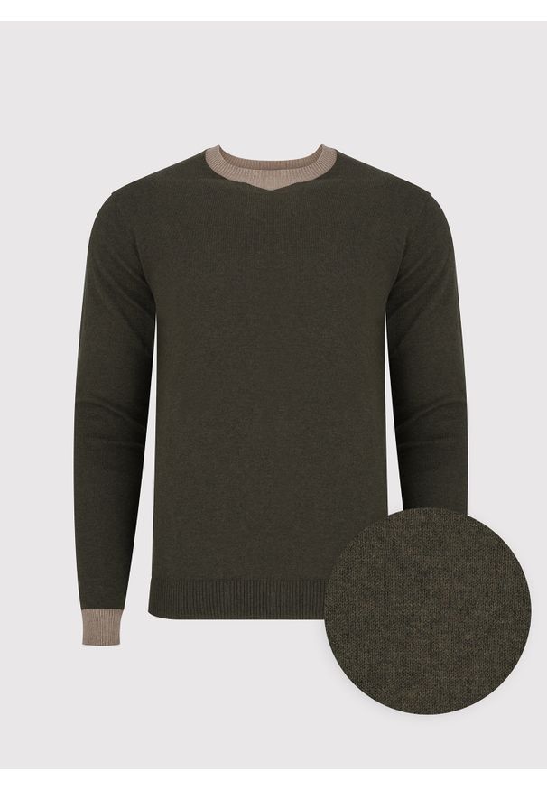 Pako Lorente - PAKO LORENTE – Melanżowy sweter męski. Materiał: bawełna, kaszmir. Długość rękawa: krótki rękaw. Wzór: melanż. Sezon: jesień
