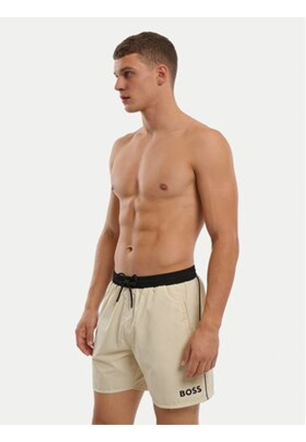 BOSS Szorty kąpielowe Starfish 50514429 Beżowy Regular Fit. Kolor: beżowy. Materiał: syntetyk