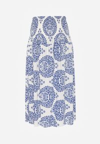 Born2be - Niebieska Rozkloszowana Spódnica z Wiskozy z Wysokim Stanem i Etnicznym Wzorem Ari. Okazja: na co dzień, do pracy, na spacer. Stan: podwyższony. Kolor: niebieski. Materiał: wiskoza. Wzór: aplikacja. Sezon: lato. Styl: casual #8