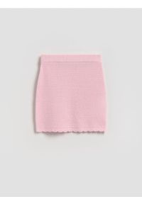 Reserved - Dzianinowa spódnica - pastelowy róż. Kolor: różowy. Materiał: dzianina #1