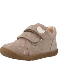 Geox - Buty GEOX B MACCHIA GIRL Jasnobrązowy. Kolor: brązowy, wielokolorowy, beżowy. Materiał: skóra. Sport: turystyka piesza