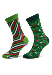 Zestaw 2 par wysokich skarpet męskich Rainbow Socks. Kolor: zielony