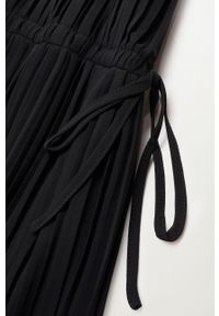 mango - Mango - Sukienka MINA. Kolor: czarny. Materiał: poliester, materiał. Typ sukienki: rozkloszowane, plisowane #3