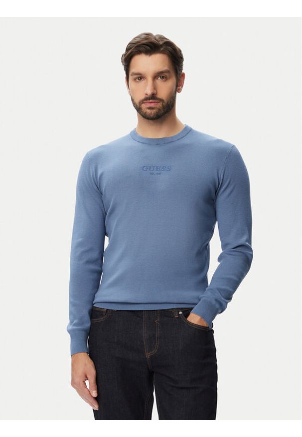 Guess Sweter 183099 Niebieski Classic Fit. Kolor: niebieski
