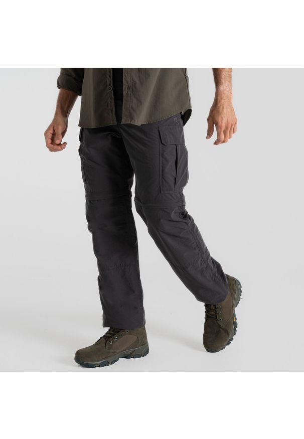 CRAGHOPPERS - Spodnie cargo konwertowalne Craghoppers NosiLife III. Kolor: wielokolorowy, szary, czarny. Sezon: lato. Sport: turystyka piesza