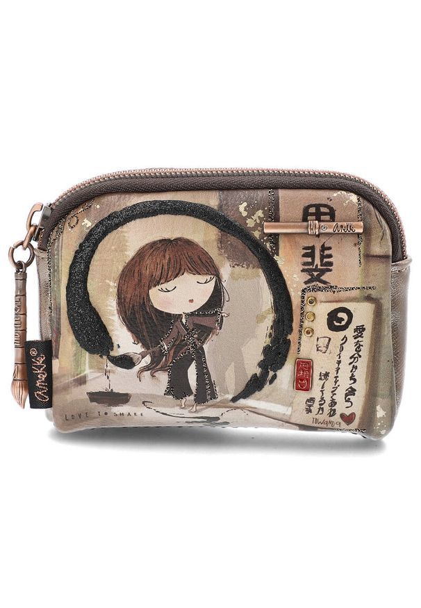 Brązowy Stylowy Portfel Damski Anekke. Kolor: brązowy