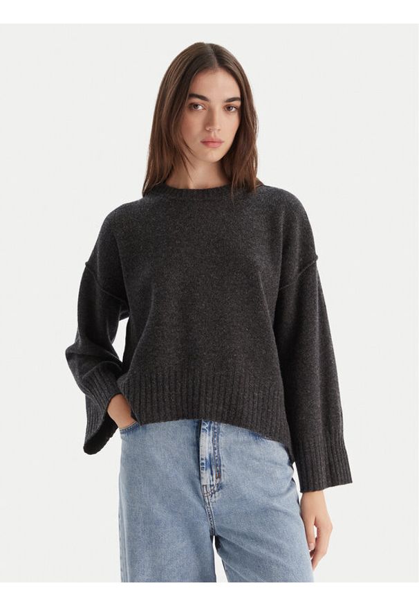 Marella Sweter Amelia 2523366305 Szary Loose Fit. Kolor: szary. Materiał: wełna
