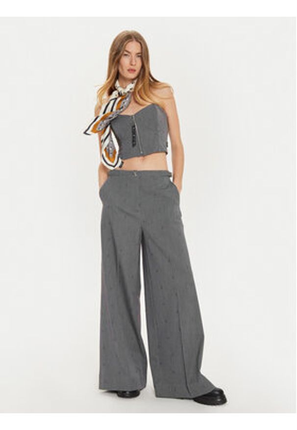 TwinSet - TWINSET Top 242AM2044 Szary Slim Fit. Kolor: szary. Materiał: syntetyk