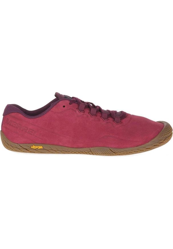 Buty do biegania damskie Merrell Vapor Glove 3. Kolor: czerwony, wielokolorowy, brązowy. Materiał: materiał, skóra, syntetyk. Sport: turystyka piesza