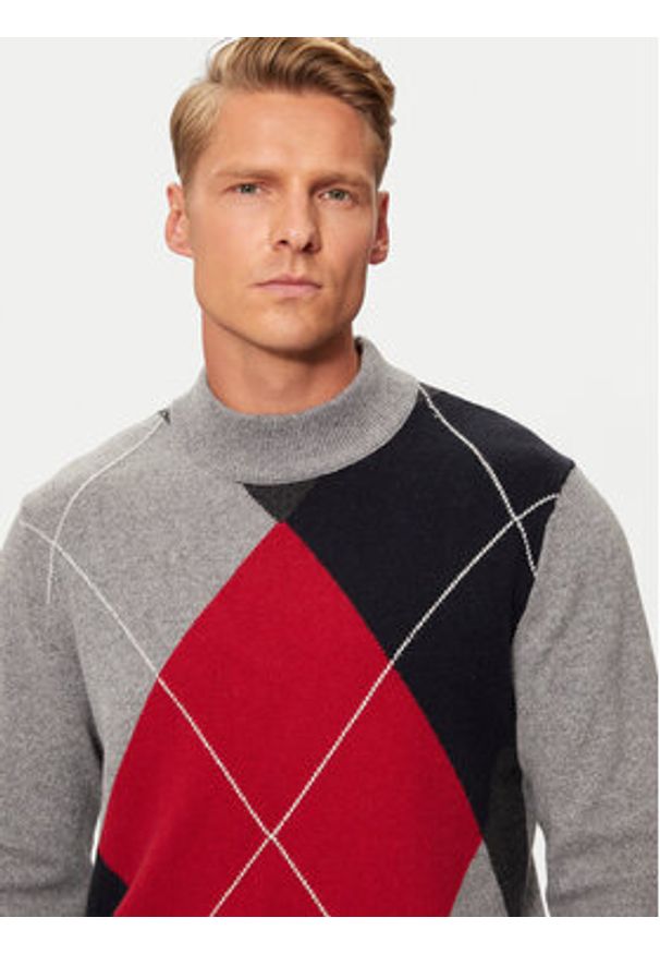 Pierre Cardin Sweter C5 51150./5079/4215 Szary Regular Fit. Kolor: szary. Materiał: wełna, bawełna