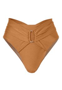 NOIRE SWIMWEAR - Dół od bikini z wysokim stanem Amber Papillon. Stan: podwyższony. Kolor: pomarańczowy. Materiał: tkanina, materiał #5