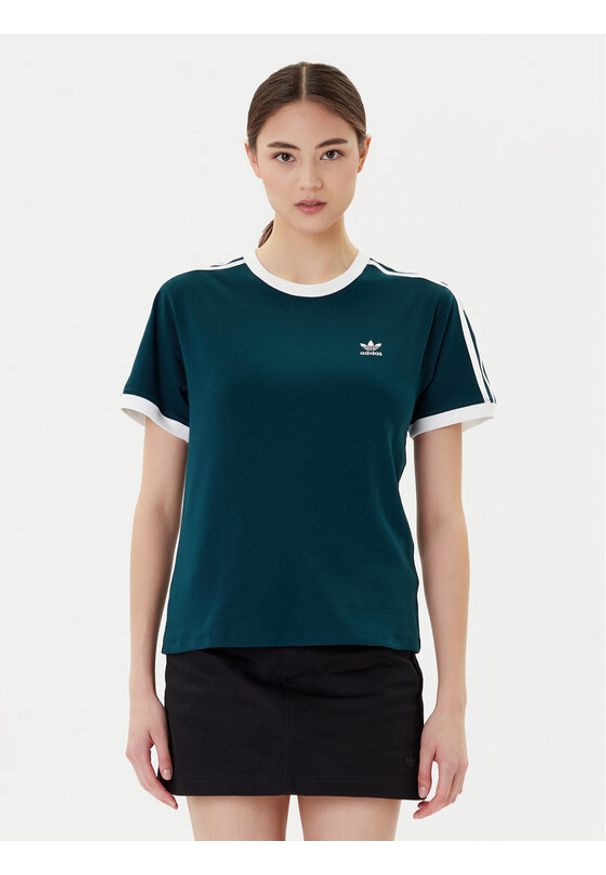 Adidas - adidas T-Shirt 3-Stripes JY4855 Zielony Regular Fit. Kolor: zielony. Materiał: bawełna