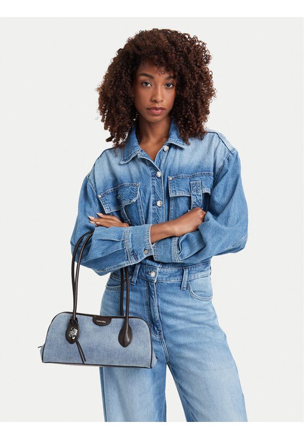 Calvin Klein Torebka Emblem Trio Denim Shoulder Bag LV04F3830G Niebieski. Kolor: niebieski