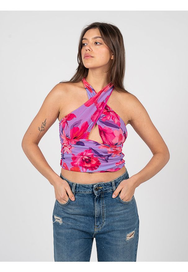 Pinko Top "Tenue" | | Kobieta | Wielokolorowy. Kolor: wielokolorowy. Materiał: materiał. Długość: krótkie. Sezon: lato. Styl: elegancki