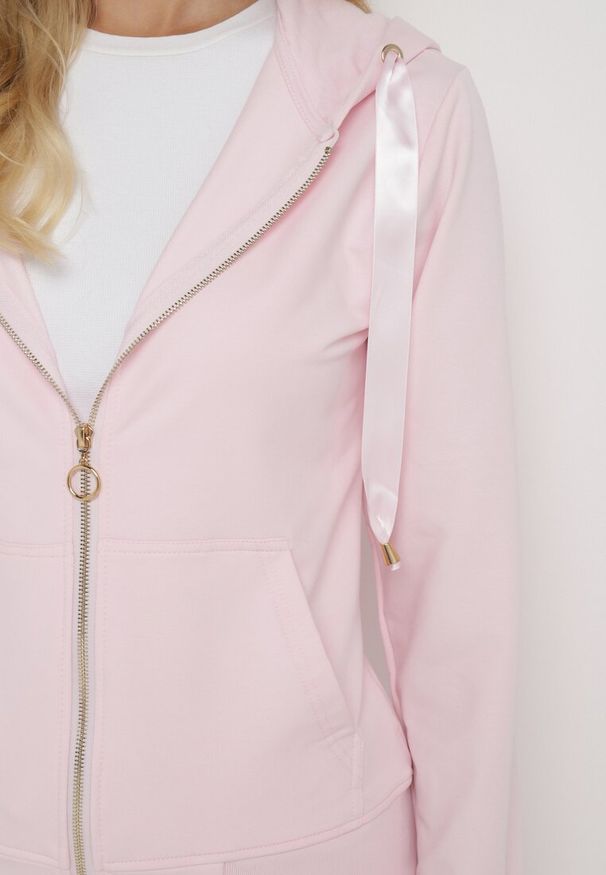 Born2be - Różowa Bluza Rozsuwana z Kapturem Ecula. Typ kołnierza: kaptur. Kolor: różowy