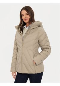 TOMMY HILFIGER - Tommy Hilfiger Kurtka puchowa Chevron WW0WW42623 Beżowy Regular Fit. Kolor: beżowy. Materiał: syntetyk #1