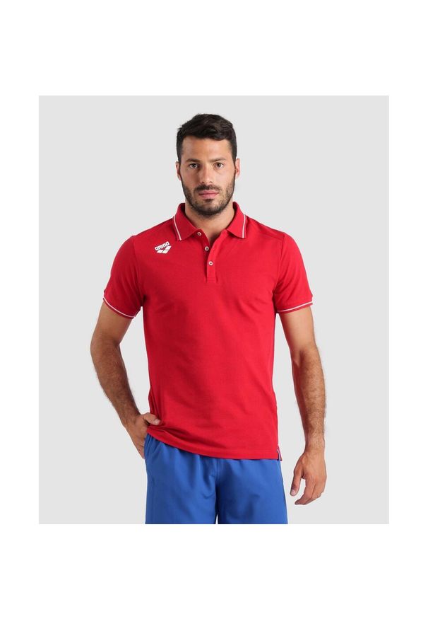 Koszulka polo Arena Team Polo shirt Solid Cotton. Typ kołnierza: polo. Kolor: czerwony. Materiał: bawełna