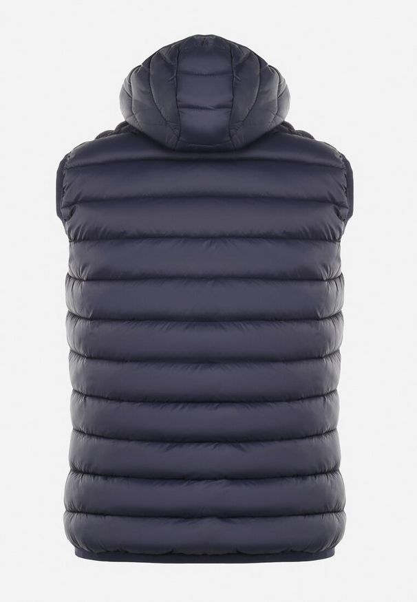 Born2be - Granatowa Kamizelka Pikowana Mansfeild. Okazja: na co dzień. Kolor: niebieski. Materiał: bawełna, jeans. Styl: casual, elegancki