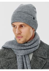 Pako Lorente - PAKO LORENTE – Szara czapka męska. Kolor: szary. Materiał: prążkowany. Sezon: zima. Styl: casual #5