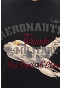 Aeronautica Militare - AERONAUTICA MILITARE Granatowy bawełniany męski t-shirt, Rozmiar XL. Okazja: na co dzień. Kolor: niebieski. Materiał: bawełna. Styl: elegancki, casual, klasyczny #5
