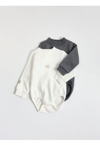 Reserved - Bawełniane body 2 pack - złamana biel. Materiał: bawełna