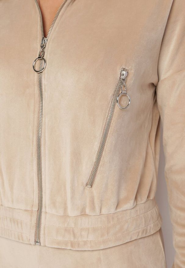 Born2be - Beżowy 2-częściowy Komplet Dresowy z Bluzą i Spodniami Stellarina. Kolor: beżowy. Materiał: dresówka