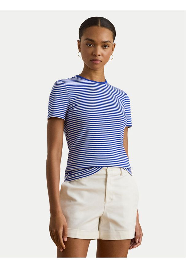 Lauren Ralph Lauren - LAUREN RALPH LAUREN T-Shirt 200P03721004 Niebieski Slim Fit. Kolor: niebieski. Materiał: bawełna