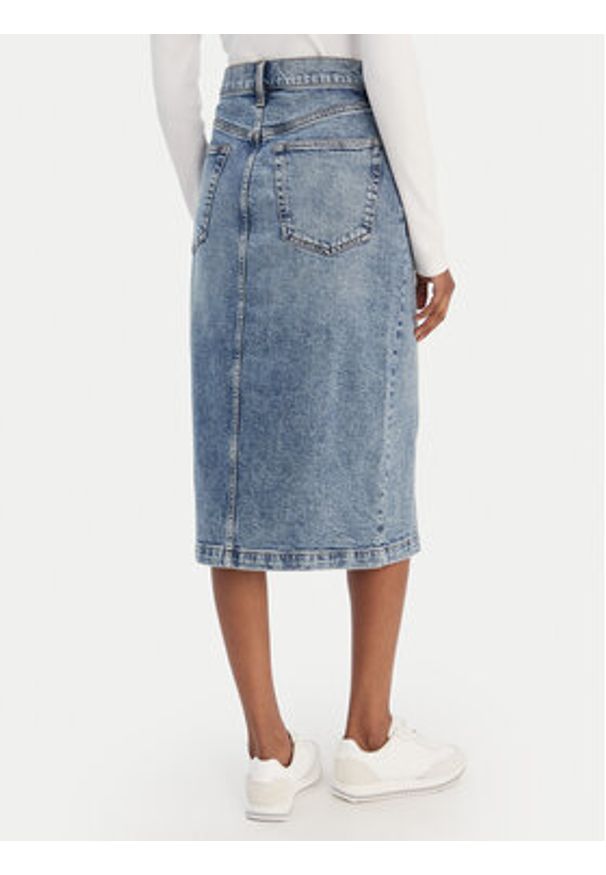 Calvin Klein Jeans Spódnica jeansowa LV047E710G Niebieski Regular Fit. Kolor: niebieski. Materiał: bawełna
