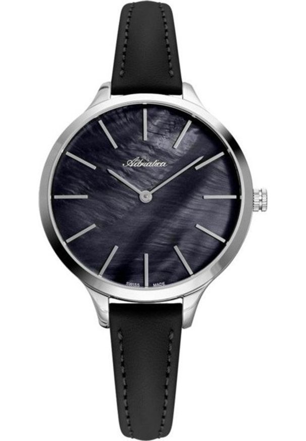 Zegarek Adriatica Zegarek damski Adriatica A3433.521EQ CYRKONIE czarny. Kolor: czarny