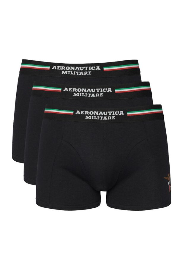 Aeronautica Militare Komplet 3 par bokserek AM1UBX001T Czarny. Kolor: czarny. Materiał: bawełna