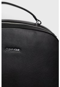 Calvin Klein plecak męski kolor czarny duży gładki. Kolor: czarny. Wzór: gładki